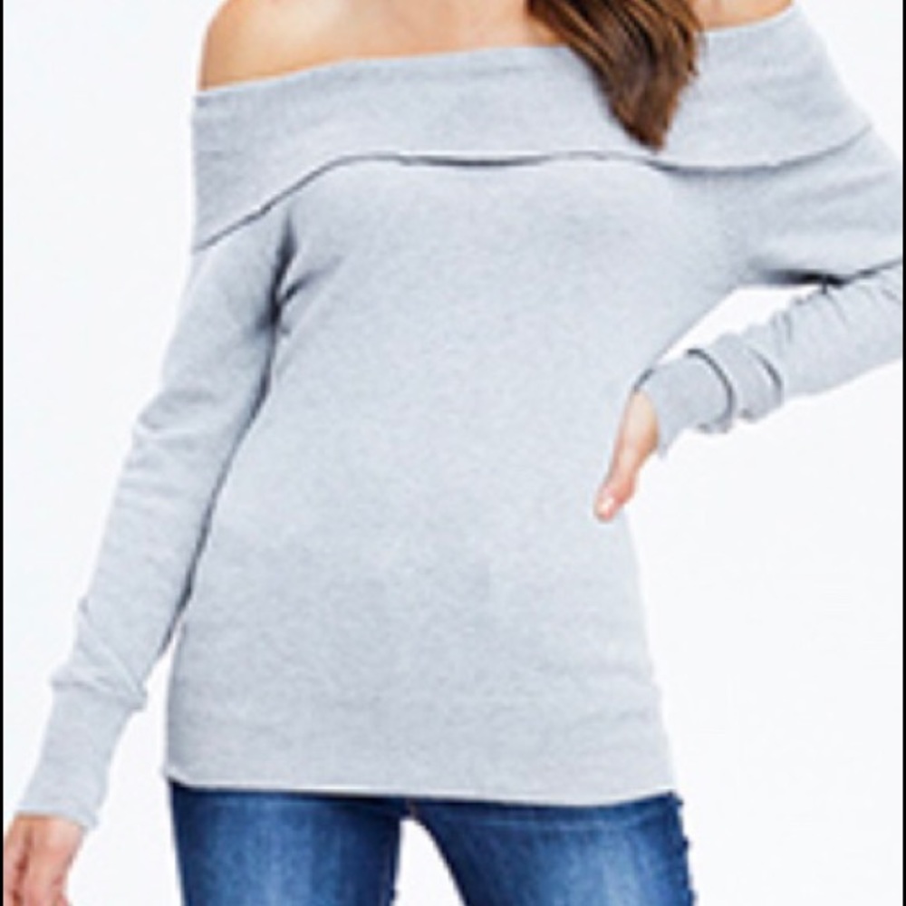 Light Grey off the shoulder sweater